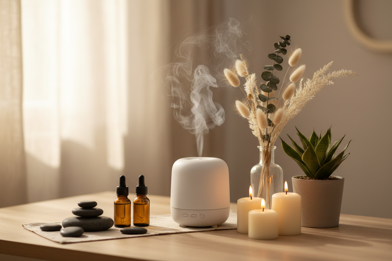 Bannière bien-être massage & humidificateur
