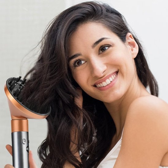 diffuseur seche cheveux dore