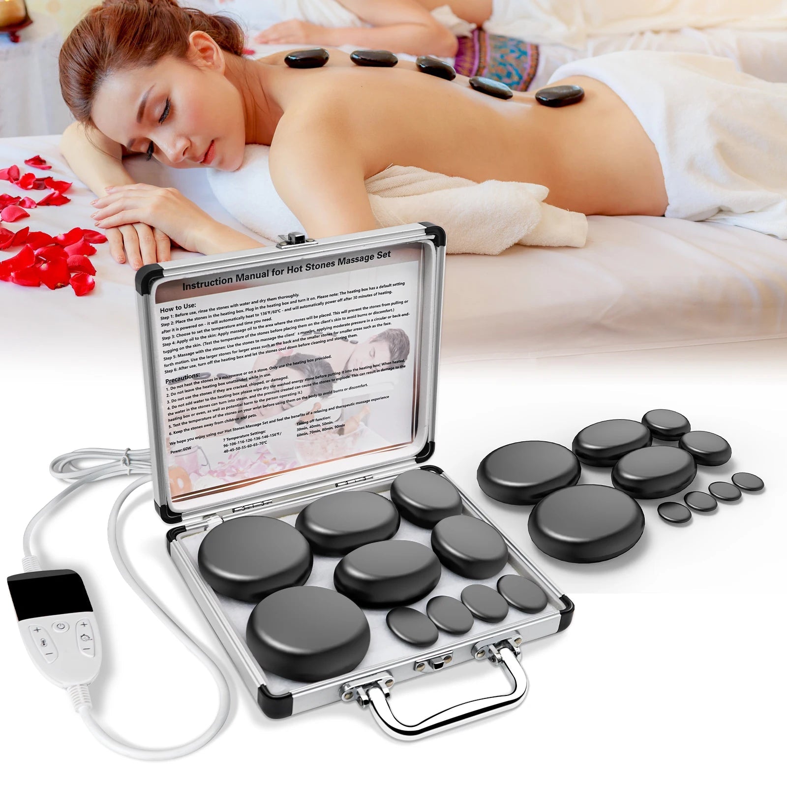 Pierre chaude massage mallette